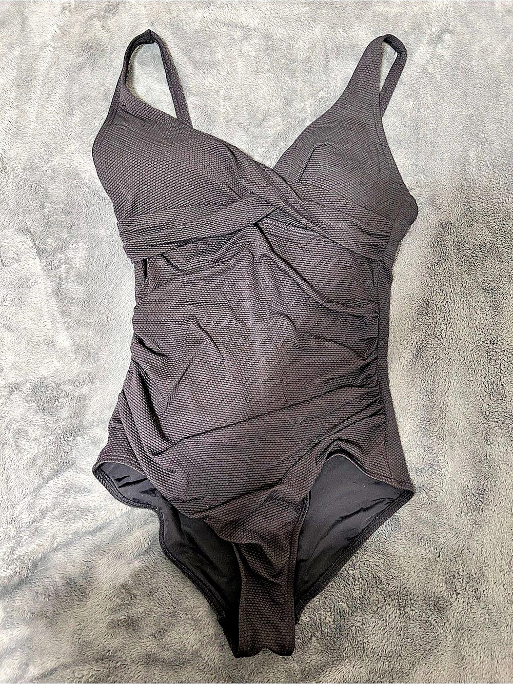 Ruched One Piece in Black Size 6